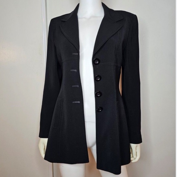 bebe Jackets & Blazers - Bebe‎ Classic Vintage 90’s Black Notched Collar Fitted Womens Blazer w Pockets 6